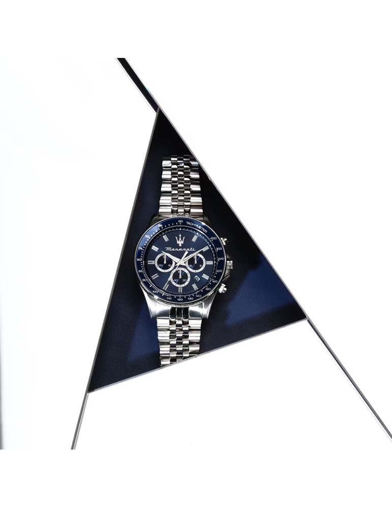 Maserati Watch - Challenge - Chronograph - Silver - 44mm-Blue-R8873640025