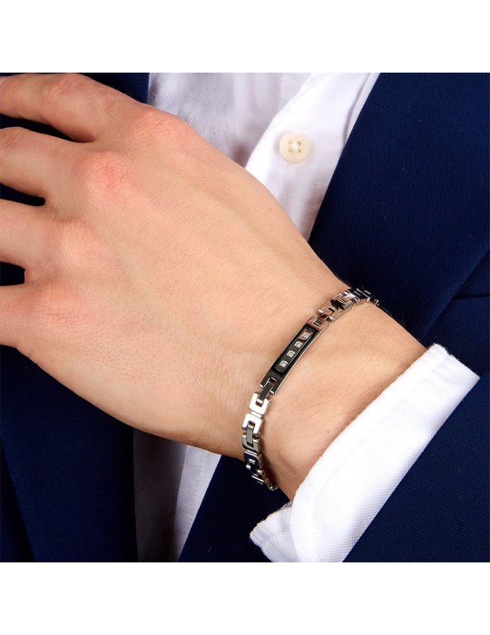 Maserati Bracelet - Diamonds-316L Steel-White Diamonds-JM125ATY21