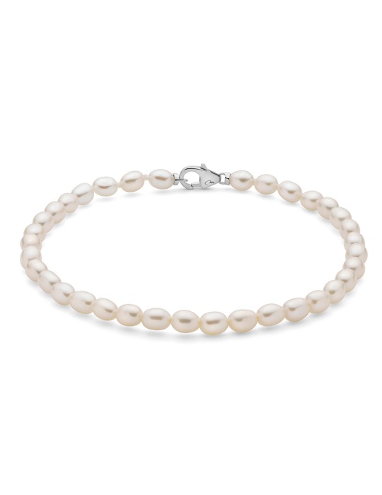 Miluna Bracelet - Pearl Nuggets with Real Rice Pearls 4-4.5mm - PBR3644B