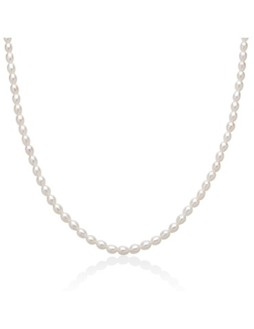 Collana Miluna - Pepite di Perle con Perle Vere Riso 4-4,5mm - PCL6661B