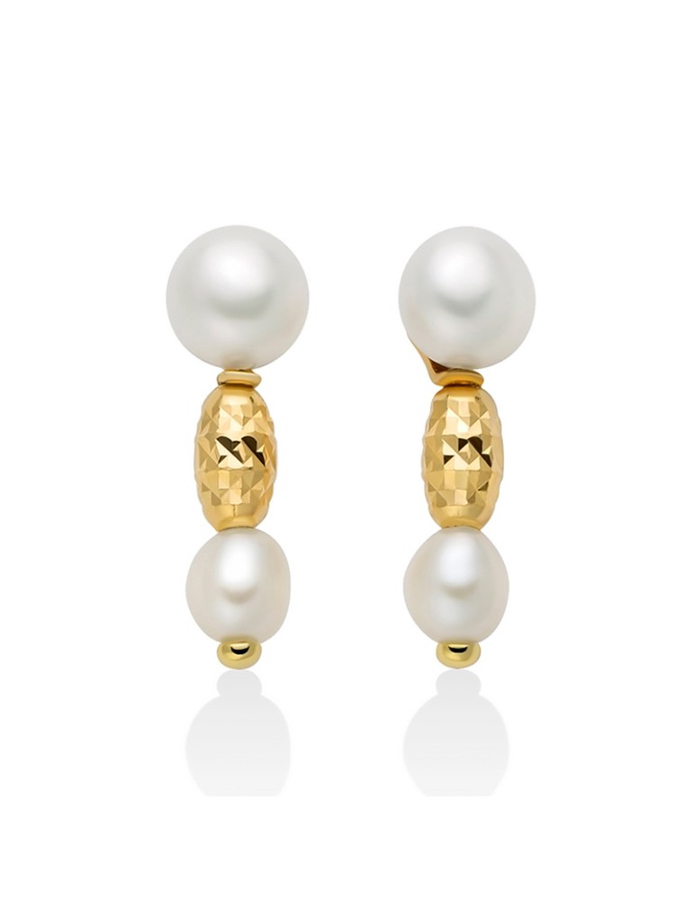 Orecchini Pendenti Miluna Pepite di Perle con Perle Vere Riso