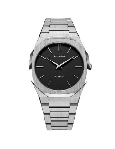 D1 Milano Watch - Ultra Thin - Re_Silver - Silver-40mm-Black-UTBJ40