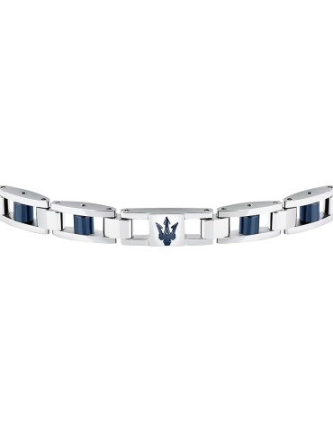 Bracciale Maserati - Ceramic - Maglie Silver -Giunzioni Blu-JM225ATZ59 2