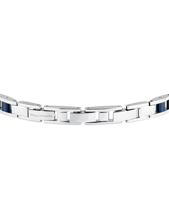 Bracciale Maserati - Ceramic - Maglie Silver -Giunzioni Blu-JM225ATZ59