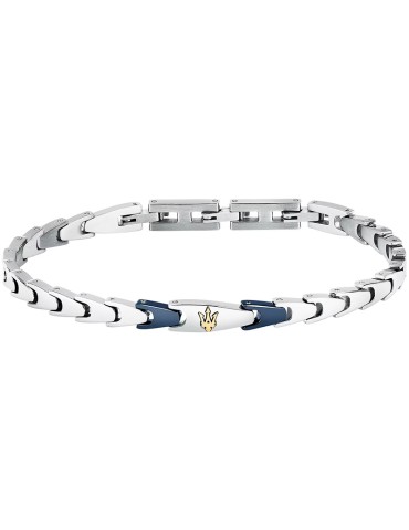 Bracciale Maserati - Iconic - Maglie Blu - Tridente Dorato -JM225AVD82
