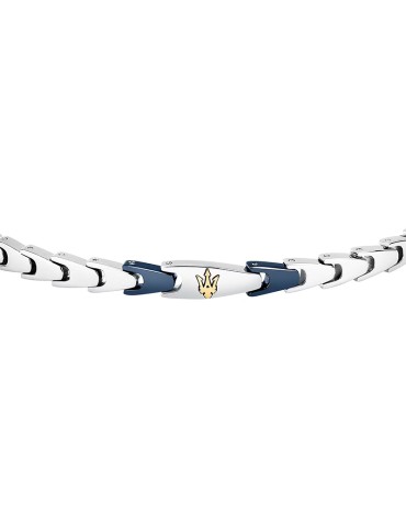 Bracciale Maserati - Iconic - Maglie Blu - Tridente Dorato -JM225AVD82 2