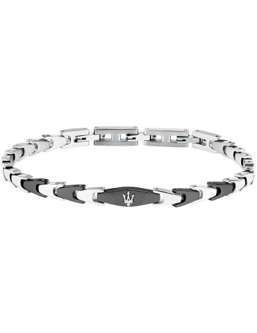 Bracciale Maserati - Iconic - Maglie Nere - Tridente Silver-JM225AVD83
