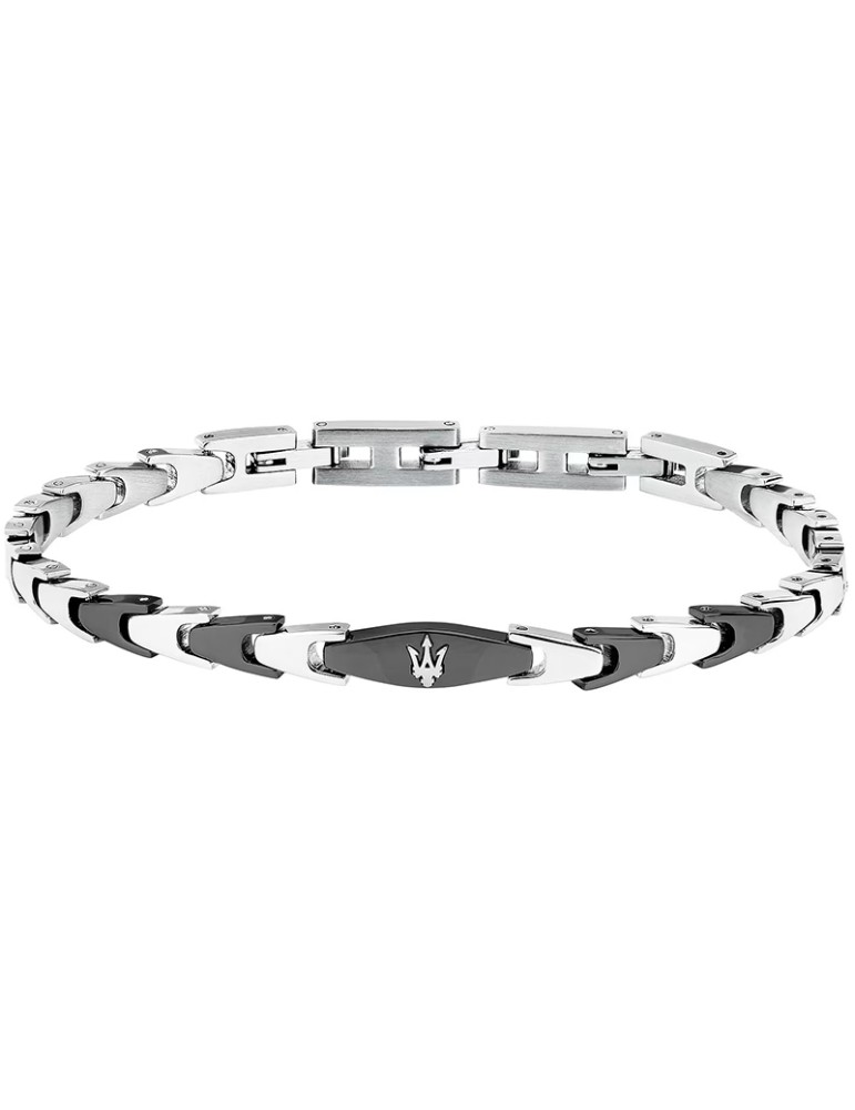 Bracciale Maserati - Iconic - Maglie Nere - Tridente Silver-JM225AVD83
