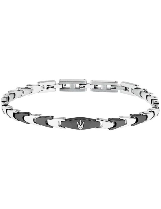 Bracciale Maserati - Iconic - Maglie Nere - Tridente Silver-JM225AVD83