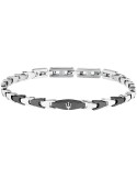 Bracciale Maserati - Iconic - Maglie Nere - Tridente Silver-JM225AVD83