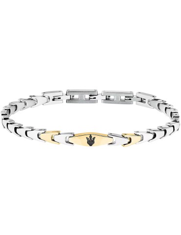 Bracciale Maserati - Iconic - Maglie Dorate - Tridente Nero-JM225AVD84
