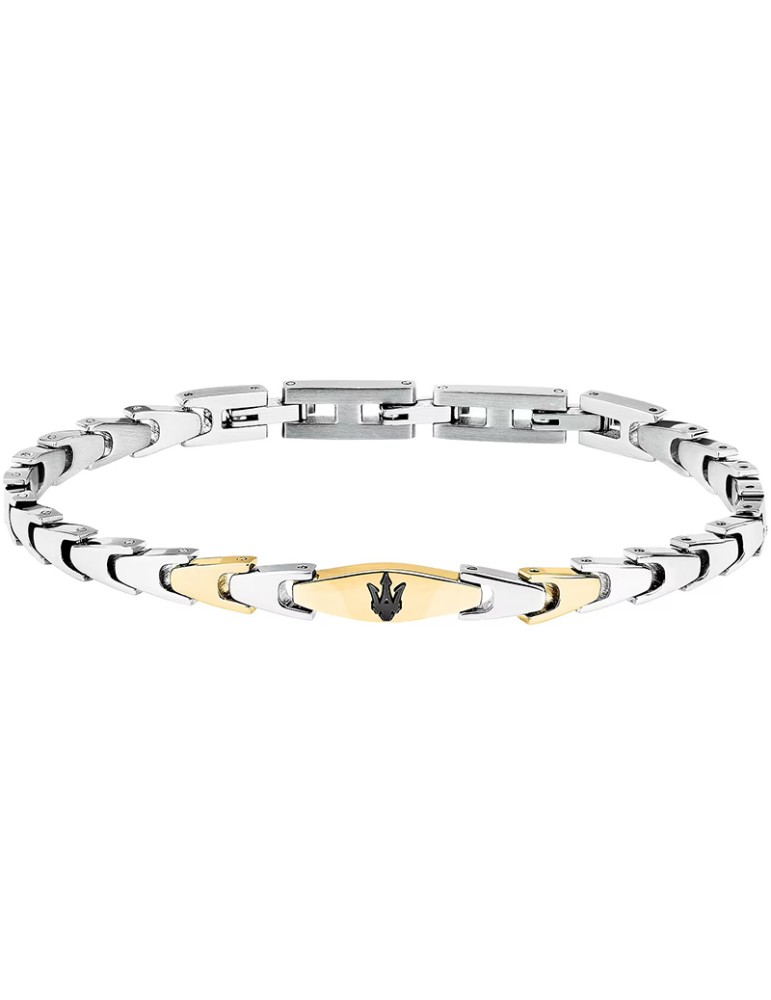 Bracciale Maserati - Iconic - Maglie Dorate - Tridente Nero-JM225AVD84