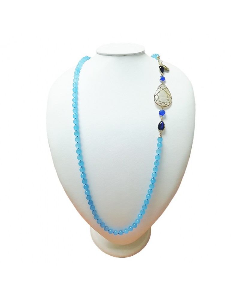 Etnò Woman's Necklace with Light Blue Quartz - 0