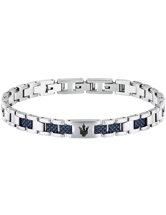 Bracciale Maserati - Iconic - Elementi Blu - Tridente Nero -JM225AVD87