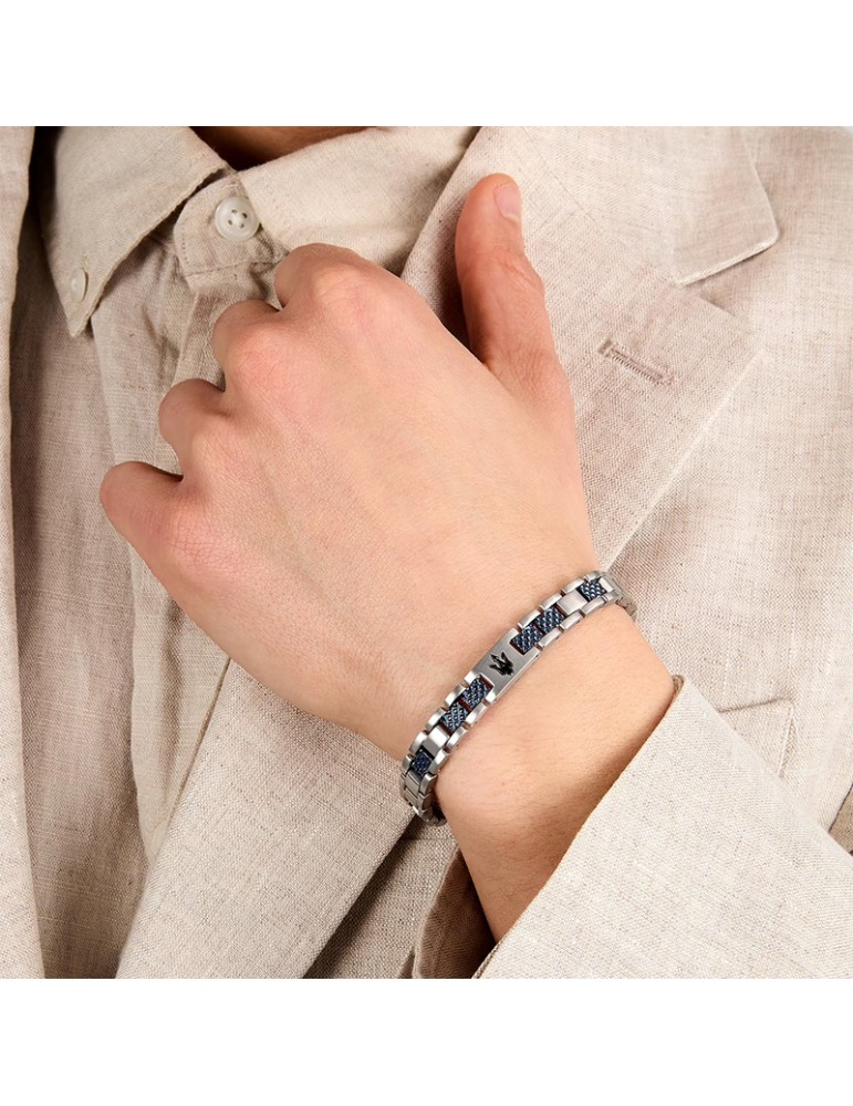 Maserati Bracelet - Iconic - Blue Elements - Black Trident -JM225AVD87