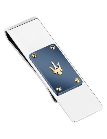 Fermasoldi Maserati - Iconic - Targa Blu - Tridente Dorato -JM225AVD92