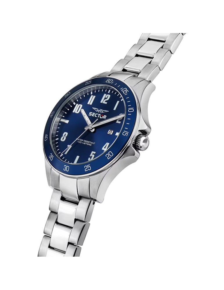 Orologio Sector da Uomo - 230-Tempo e Data-Silver-43mm-Blu-R3253161055