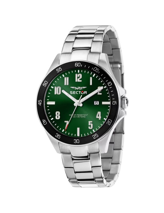 Sector Watch - 230 - Time and Date - Silver - 43mm-Green-R3253161056