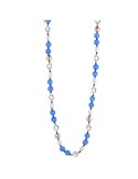 Lelune Glamour Necklace - Spring with Blue Cat's Eye, Rock Crystals and Freshwater Pearls - 0