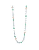 Collana Lelune Glamour - Spring con Occhio di Gatto Verde, Cristalli di Rocca e Perle d’Acqua Dolce - LGNK406.1