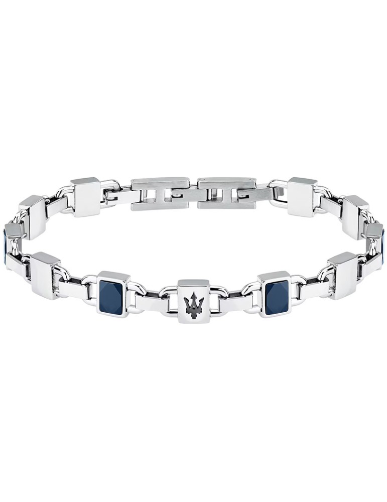 Bracciale Maserati - Ceramic - Tridente Nero - Inserti Blu -JM424ATZ42