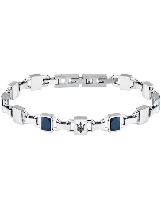Bracciale Maserati - Ceramic - Tridente Nero - Inserti Blu -JM424ATZ42
