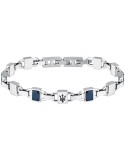 Maserati Bracelet - Ceramic - Black Trident - Blue Inserts -JM424ATZ42