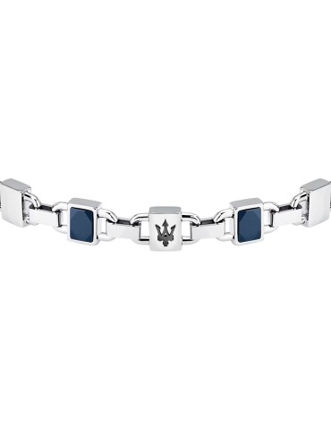 Maserati Bracelet - Ceramic - Black Trident - Blue Inserts -JM424ATZ42 2