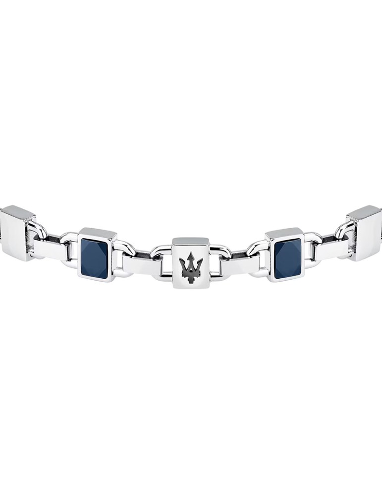 Bracciale Maserati - Ceramic - Tridente Nero - Inserti Blu -JM424ATZ42