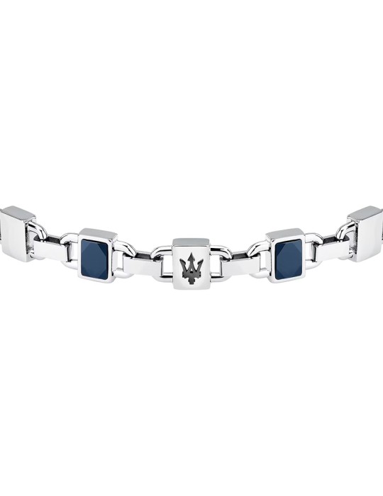 Bracciale Maserati - Ceramic - Tridente Nero - Inserti Blu -JM424ATZ42