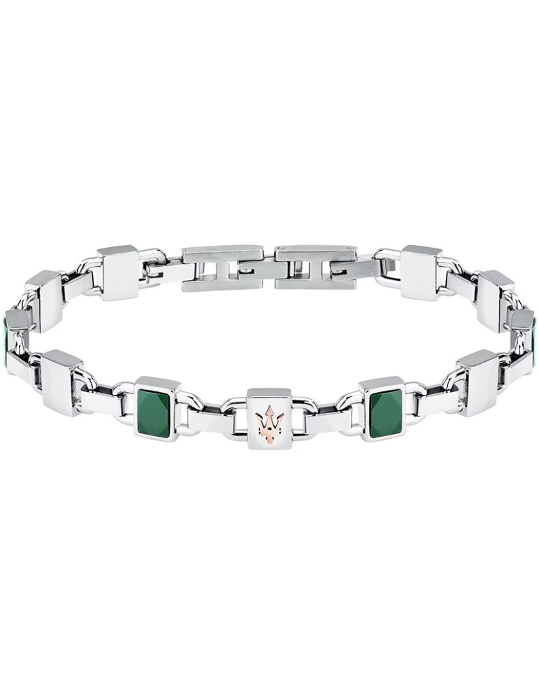 Bracciale Maserati - Tridente Rose Gold - Inserti Verdi - JM424ATZ43