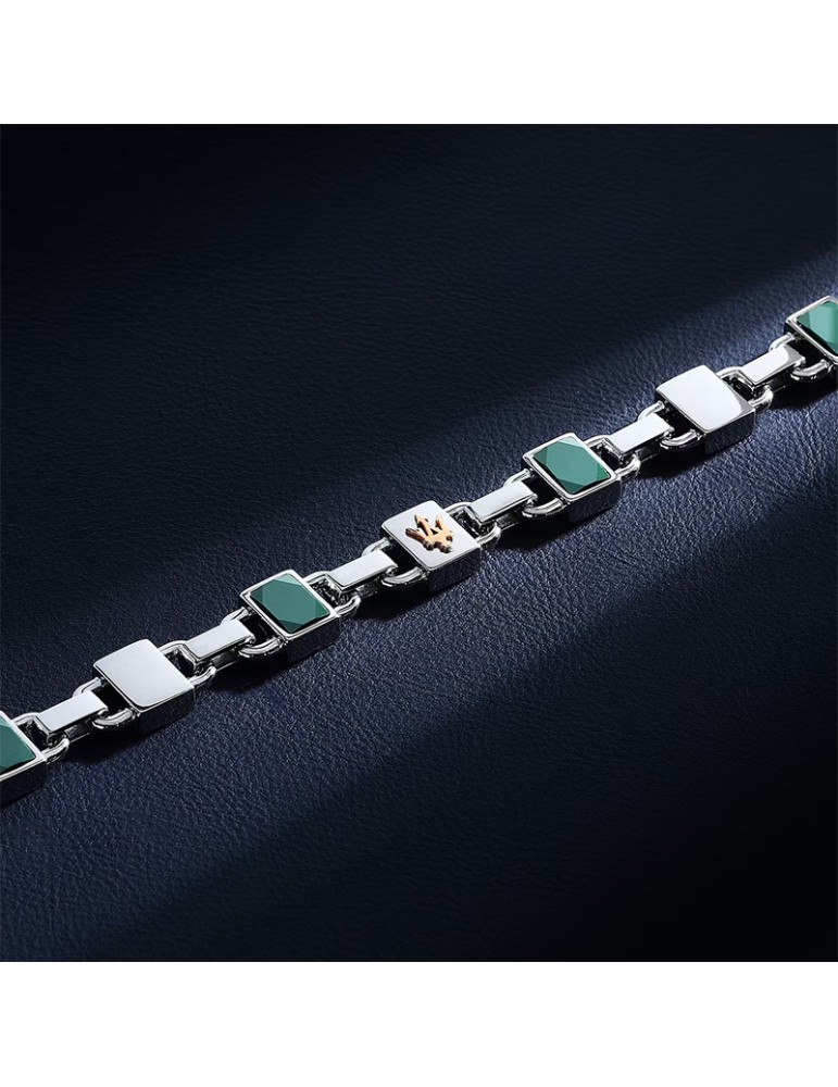 Bracciale Maserati - Tridente Rose Gold - Inserti Verdi - JM424ATZ43