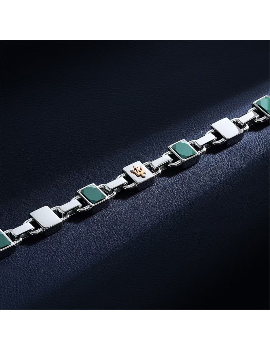 Bracciale Maserati - Tridente Rose Gold - Inserti Verdi - JM424ATZ43