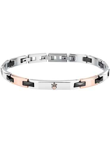 Bracciale Maserati - Inserti Neri- Maglie Rose Gold - JM424ATZ50