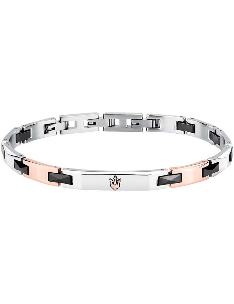 Bracciale Maserati - Inserti Neri- Maglie Rose Gold - JM424ATZ50