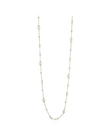 Collana Lelune Glamour - Luxury Lunga con Perle Freshwater e Zirconi - LGNK701.2