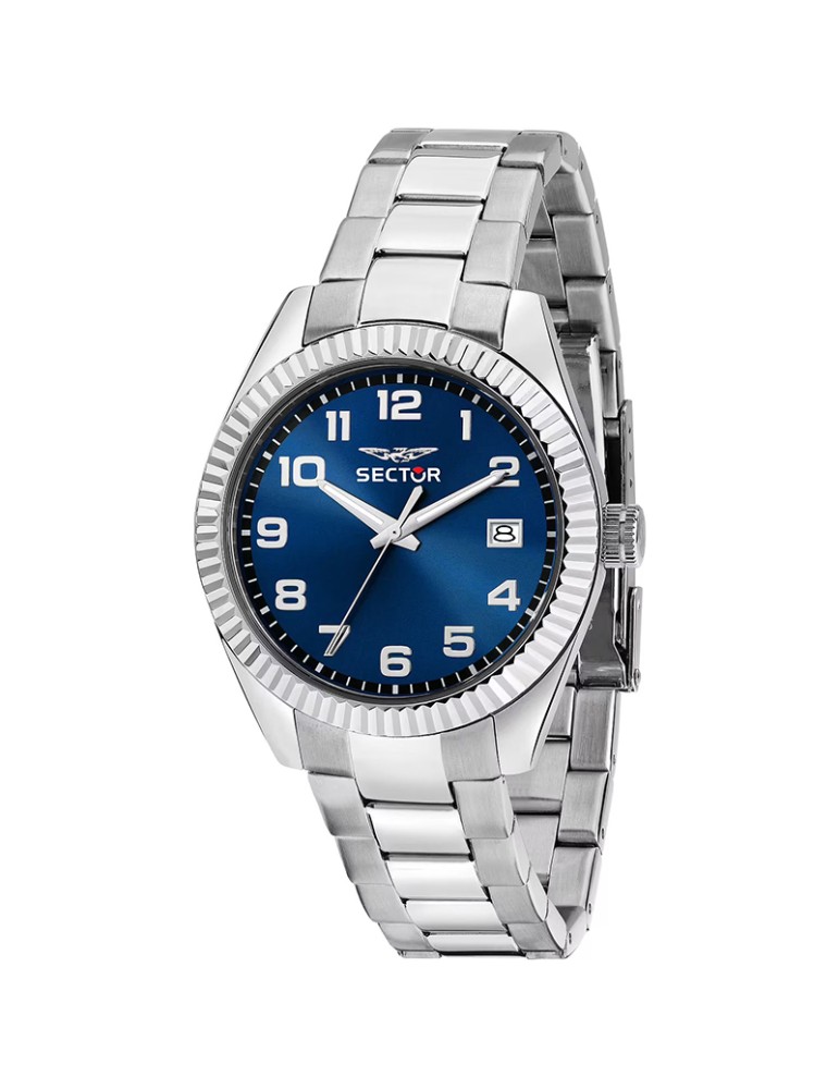 Sector Watch - 240 - Time and Date - Silver - 39mm - Blue-R3253240019