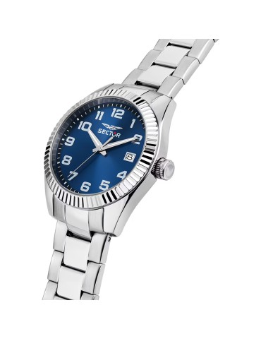 Orologio Sector - 240 - Tempo e Data - Silver - 39mm - Blu-R3253240019 2