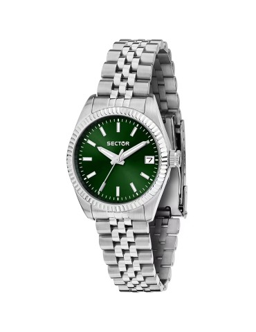 Sector Watch - 240 - Time and Date - Silver - 32mm-Green-R3253240513