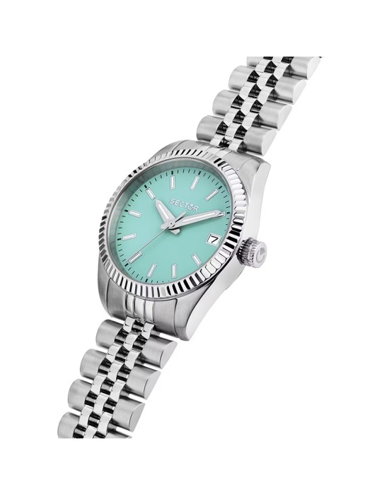 Sector Watch - 240 - Time & Date -Silver-32mm-Turquoise-R3253240515