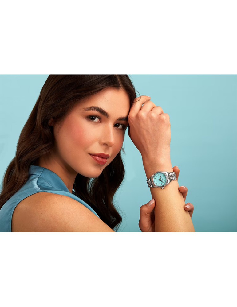 Sector Watch - 240 - Time & Date -Silver-32mm-Turquoise-R3253240515