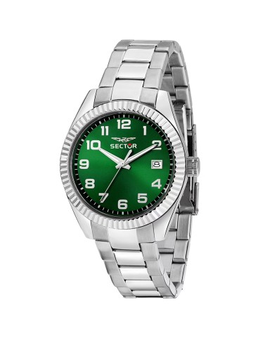 Sector Watch - 240 - Time and Date - Silver - 39mm-Green-R3253240016
