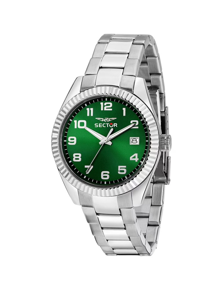 Sector Watch - 240 - Time and Date - Silver - 39mm-Green-R3253240016