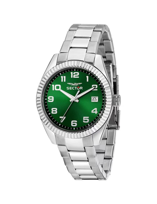 Sector Watch - 240 - Time and Date - Silver - 39mm-Green-R3253240016