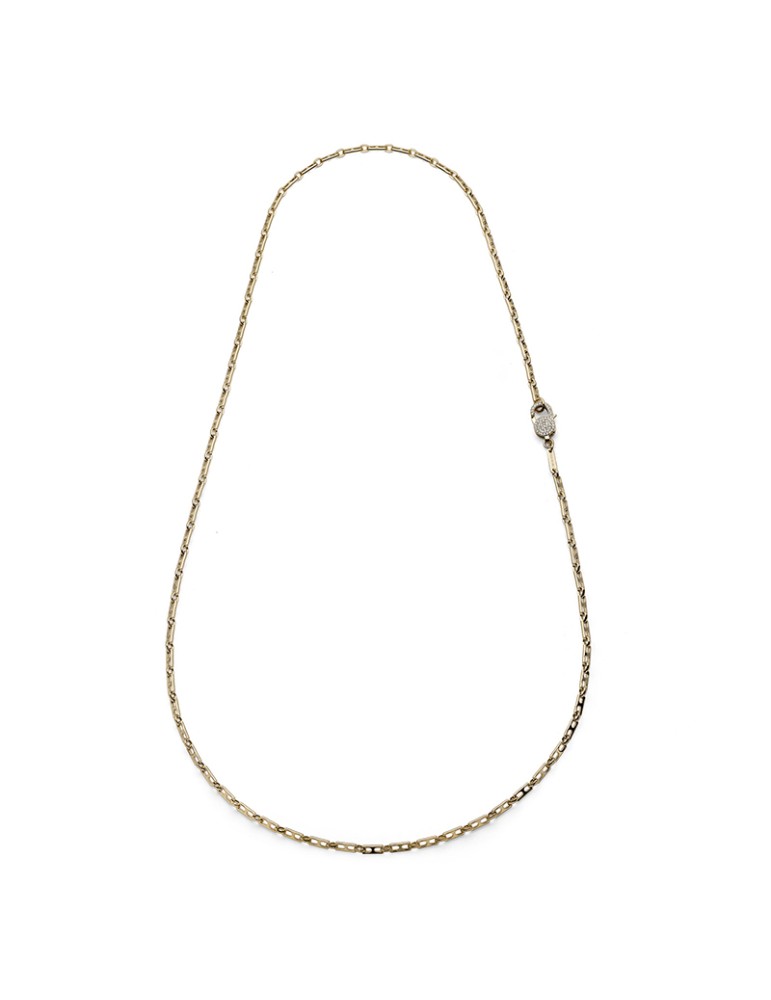 Collana Unoaerre - Bronzo Dorato - Catena Traversino-Zirconi-11EXH0074