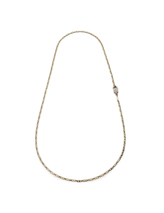 Unoaerre Necklace - Golden Bronze - Crossbar Chain-Zirconia-11EXH0074