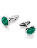 Unoaerre cufflinks - in 925% silver - green stone-FFG0250500