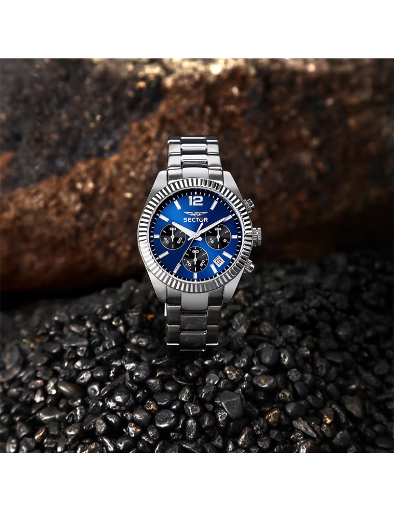 Orologio Sector - 240 - Silver - 39mm - Blu-Contatori Neri-R3273640030
