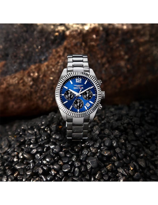 Orologio Sector - 240 - Silver - 39mm - Blu-Contatori Neri-R3273640030