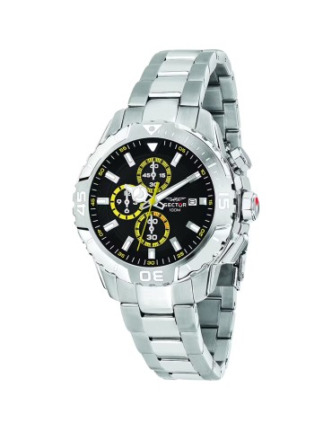 Orologio Sector - Silver - 43mm - Nero con Dettagli Gialli-R3273735001
